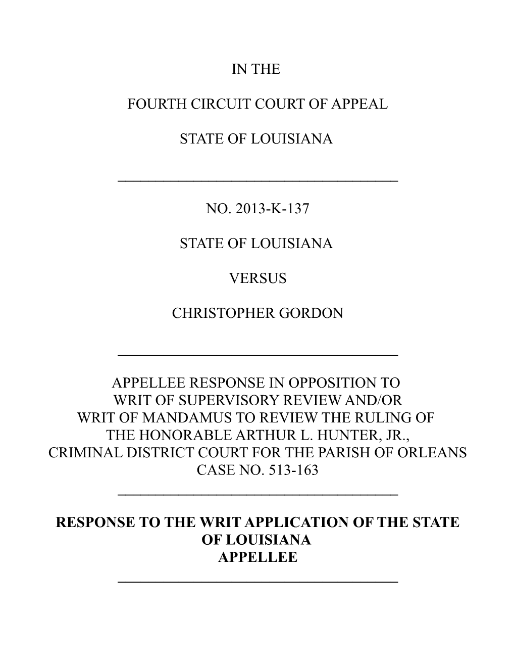 Fourth Circuit Court of Appeal