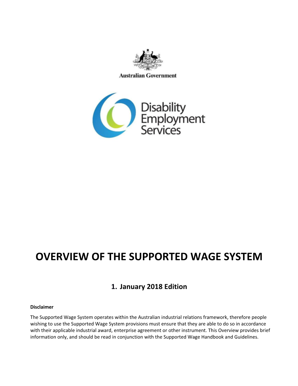 Overview of the Supported Wage System