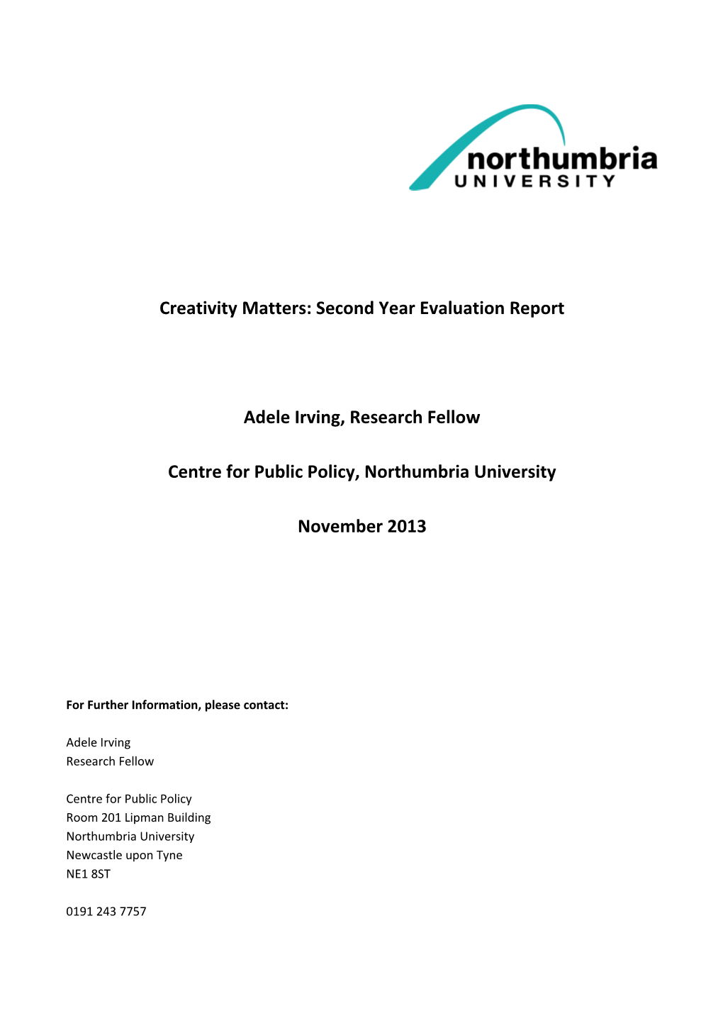 Creativity Matters: Second Year Evaluation Report