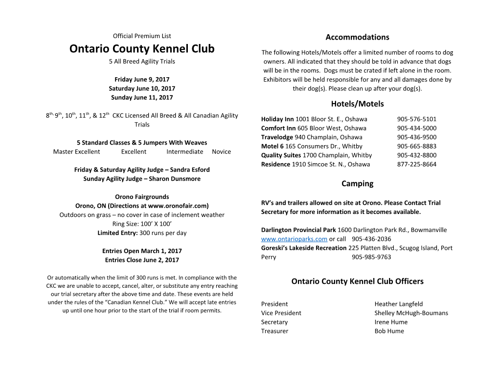 Ontario County Kennel Club