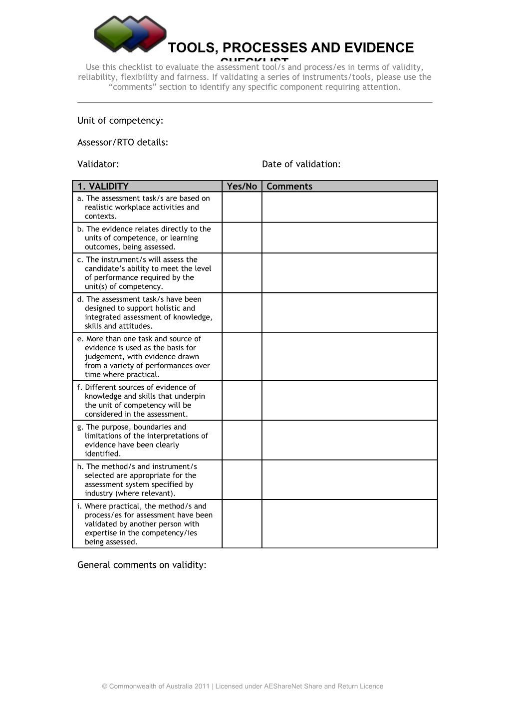 Use This Cover Sheet for Assessment Material/S to Be Used During Validation, Or for Shared