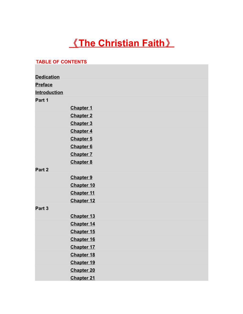 The Christian Faith