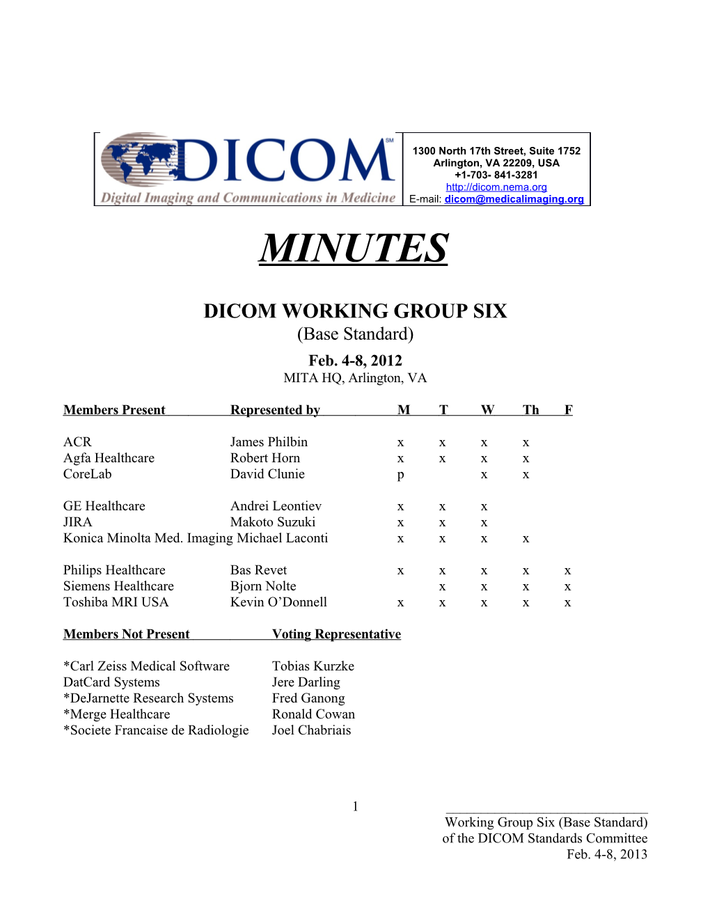 Dicom Working Group Six
