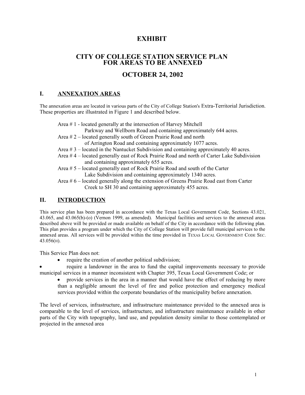 Service Plan for 1995 Annex