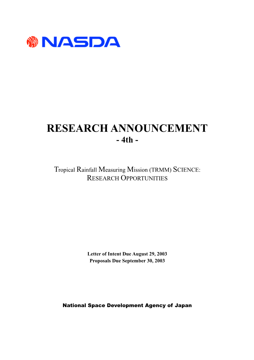 Research Announcement