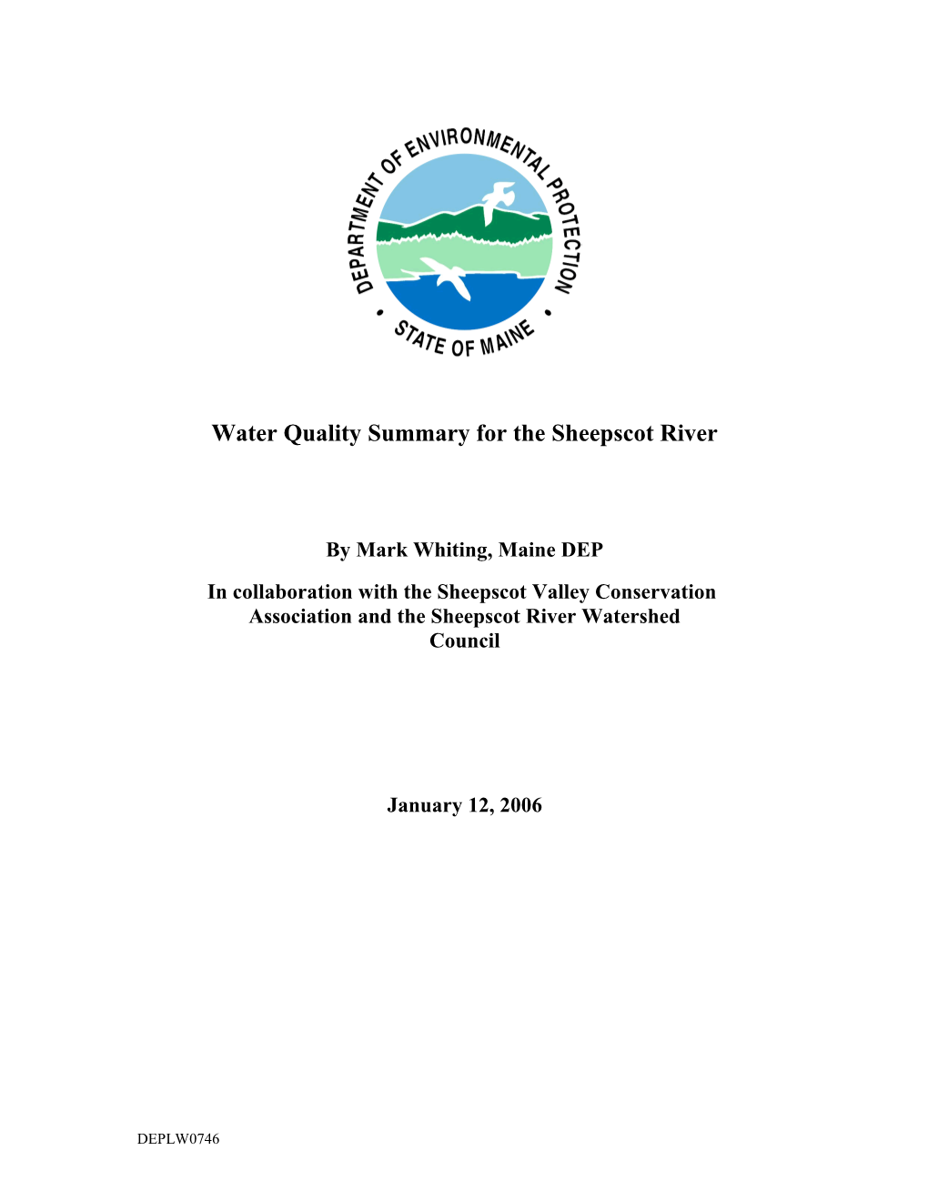 Water Quality Summary for the Sheepscot R