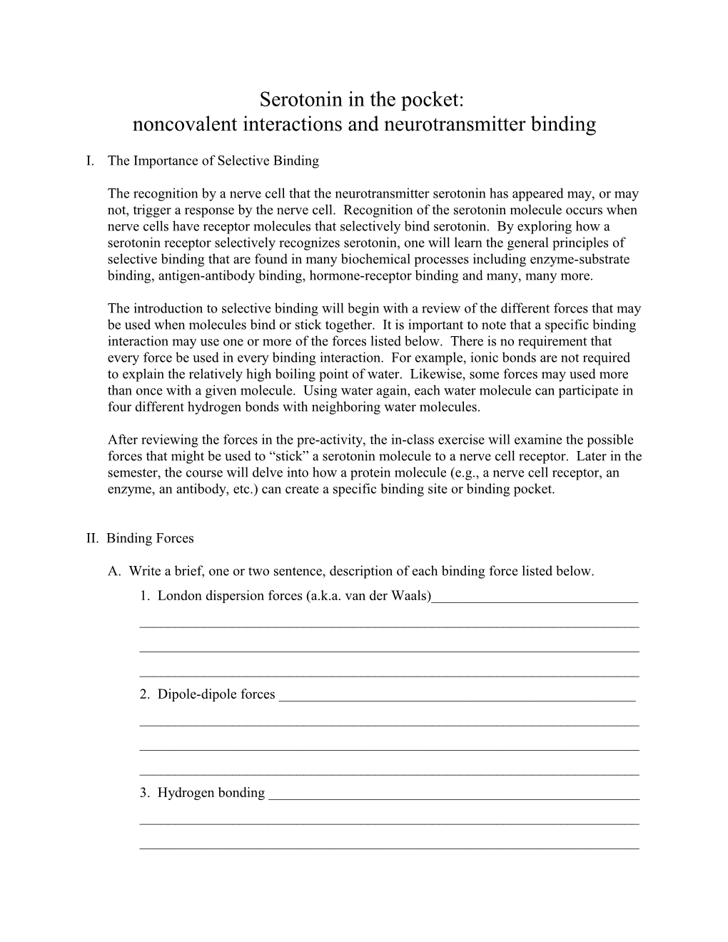 Noncovalent Interactions and Neurotransmitter Binding