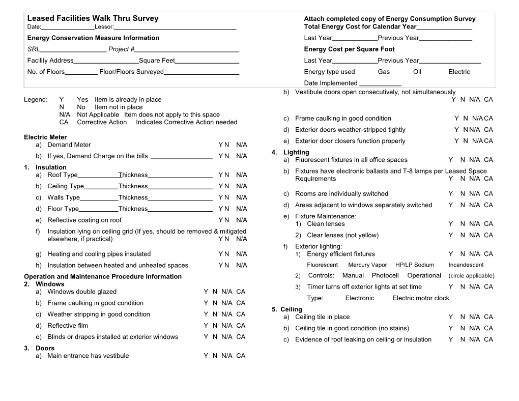 Walk-Through Energy Survey