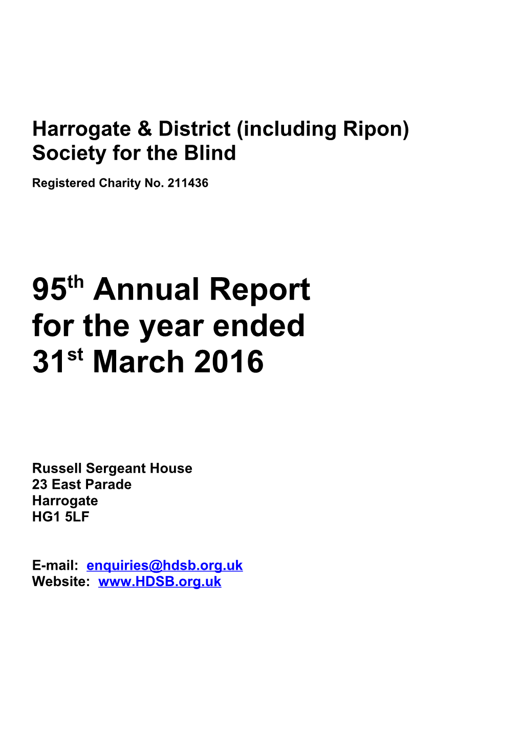 Harrogate & District (Including Ripon) Society for the Blind