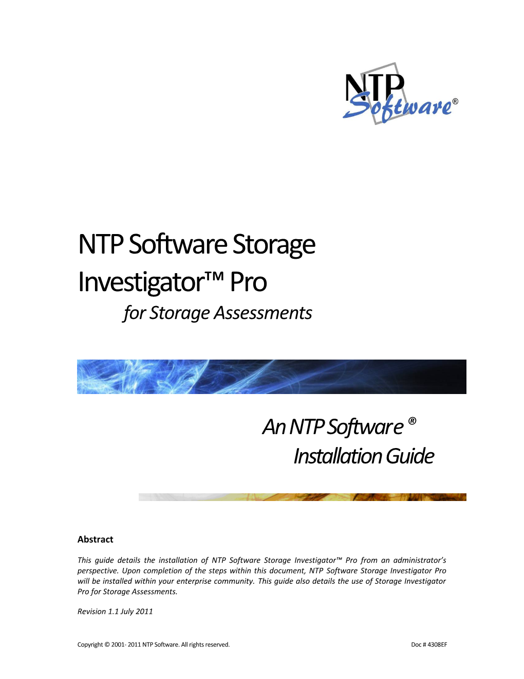 Installation Guide - NTP Software End User Support Infrastructure