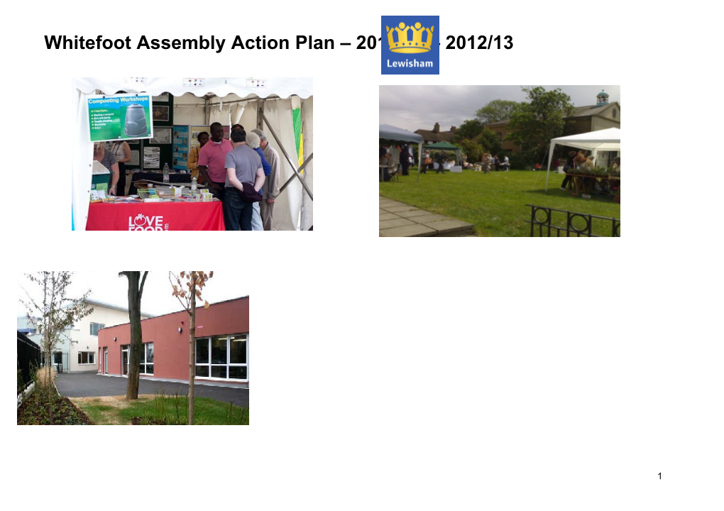 Whitefoot Assembly Action Plan 2011-2013 Updated