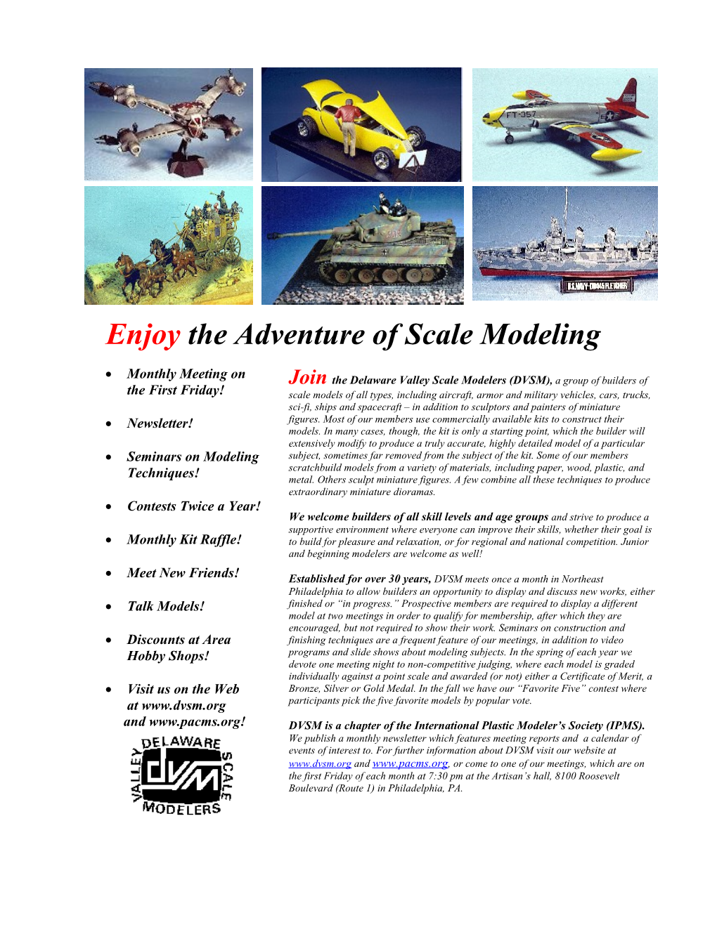 Enjoy the Adventure of Scale Modeling
