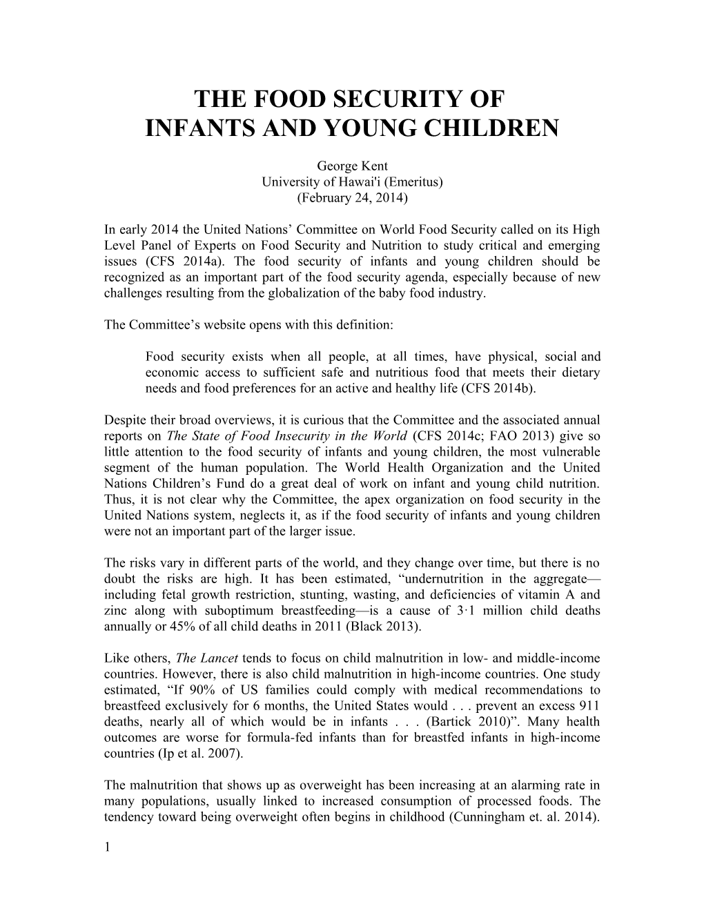 Infants and Young Children