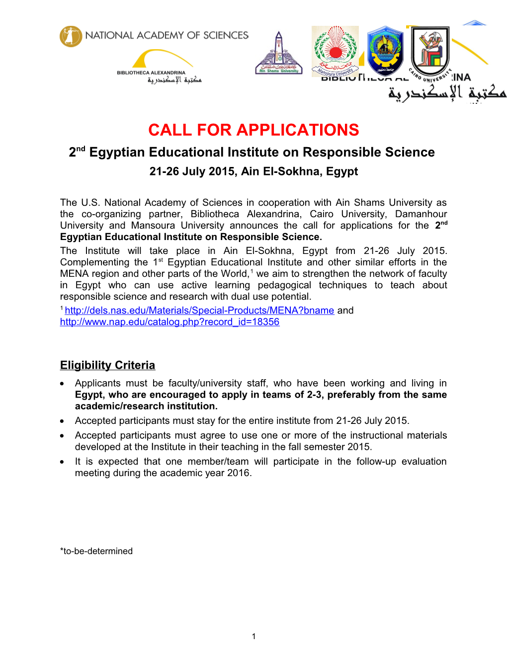 2Ndegyptian Educational Institute on Responsible Science