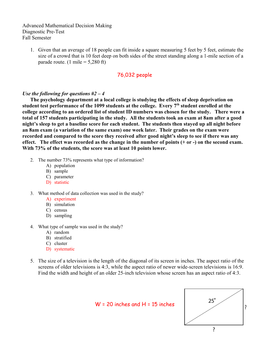 Advanced Mathematical Decision Making