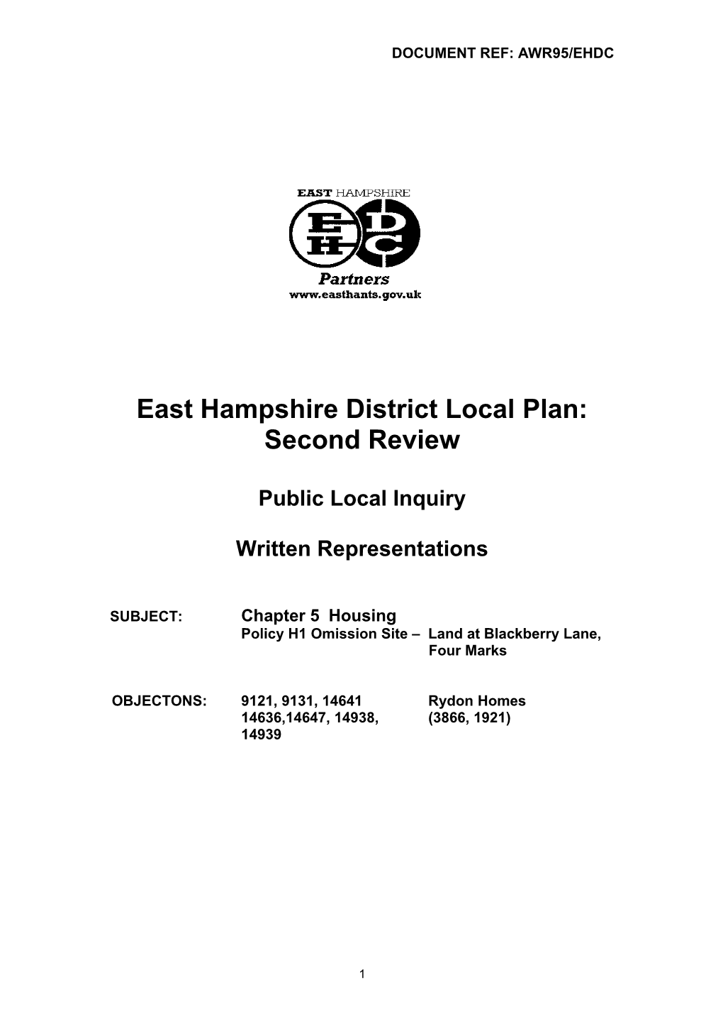 East Hampshire District Local Plan: Second Review