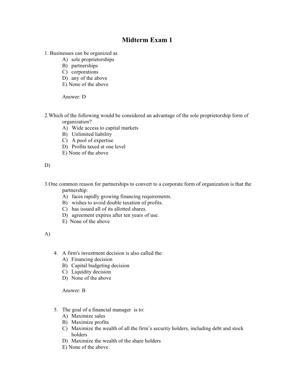 Quiz 1 Covers Chapter 1 and 3