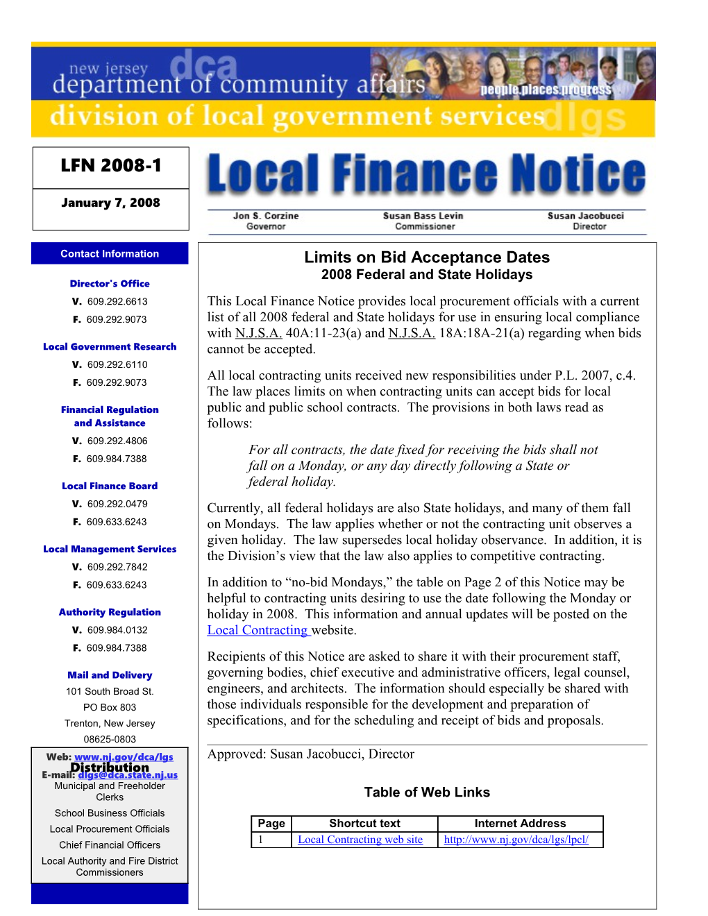 Local Finance Notice 2008-1January 7, 2008Page 1