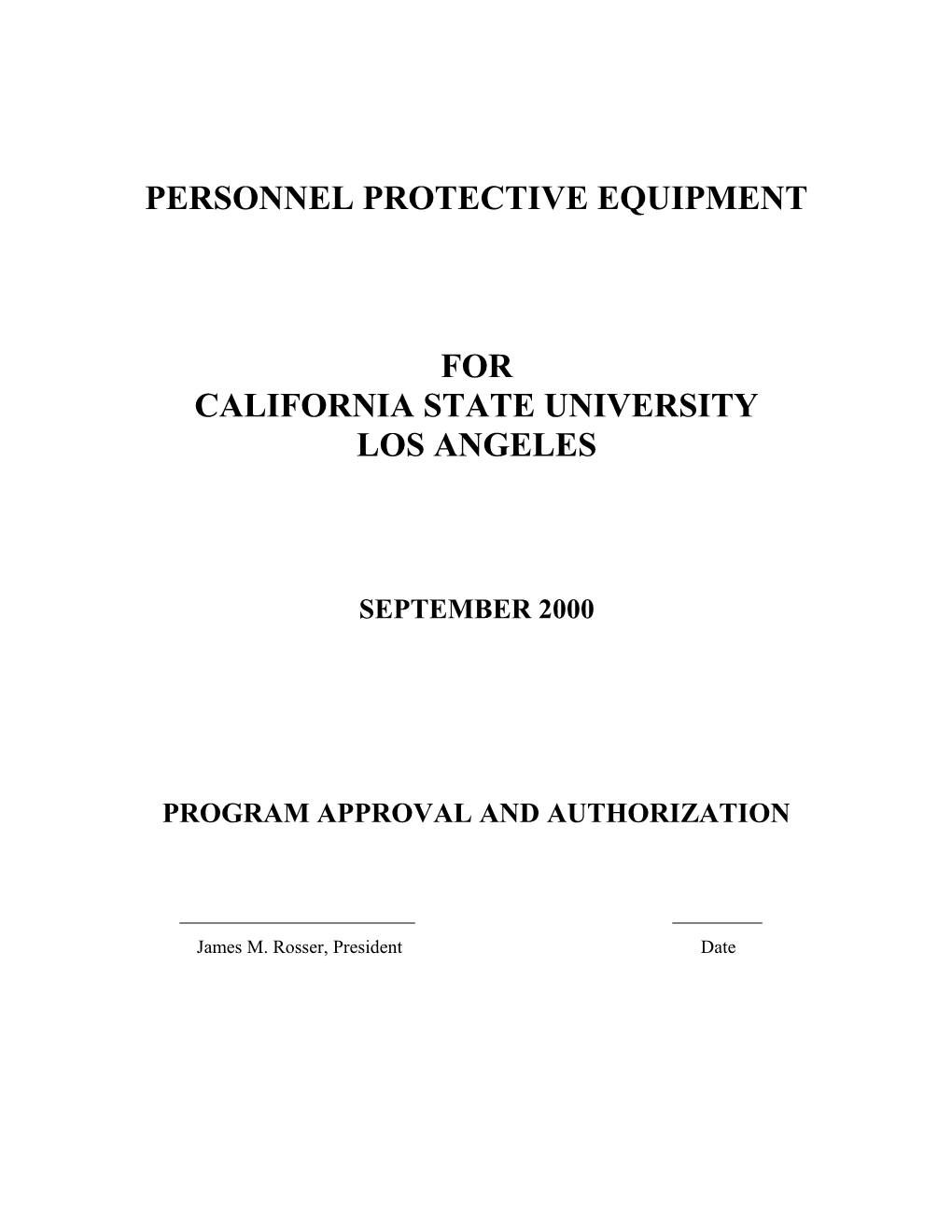 Personnel Protective Equipment