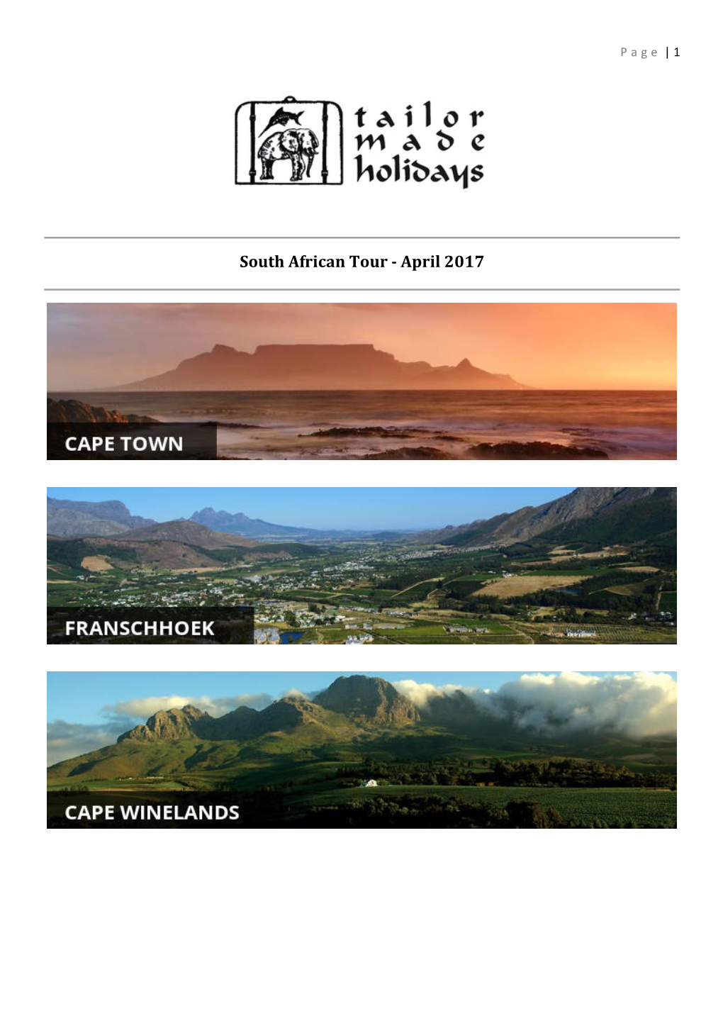 South African Tour - April 2017