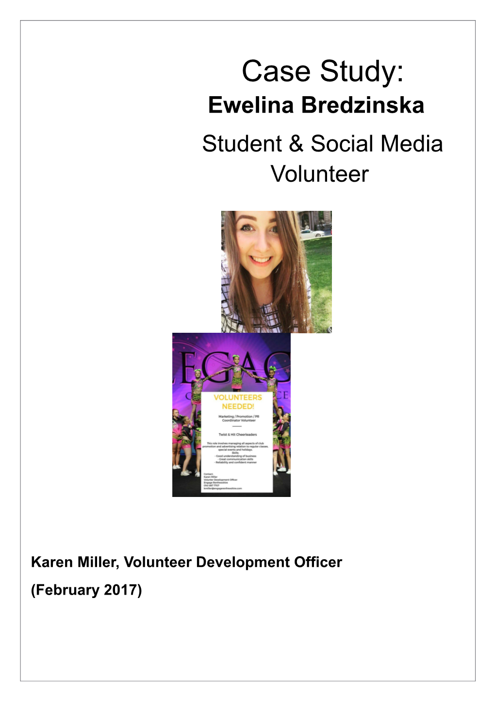 Karen Miller, Volunteer Development Officer