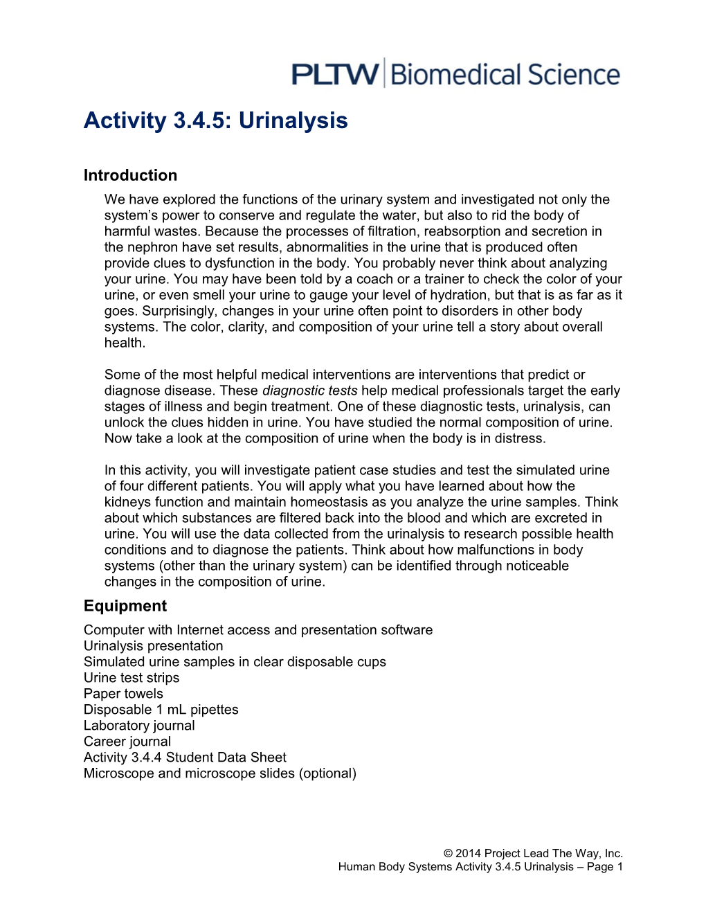 Activity 3.4.5: Urinalysis