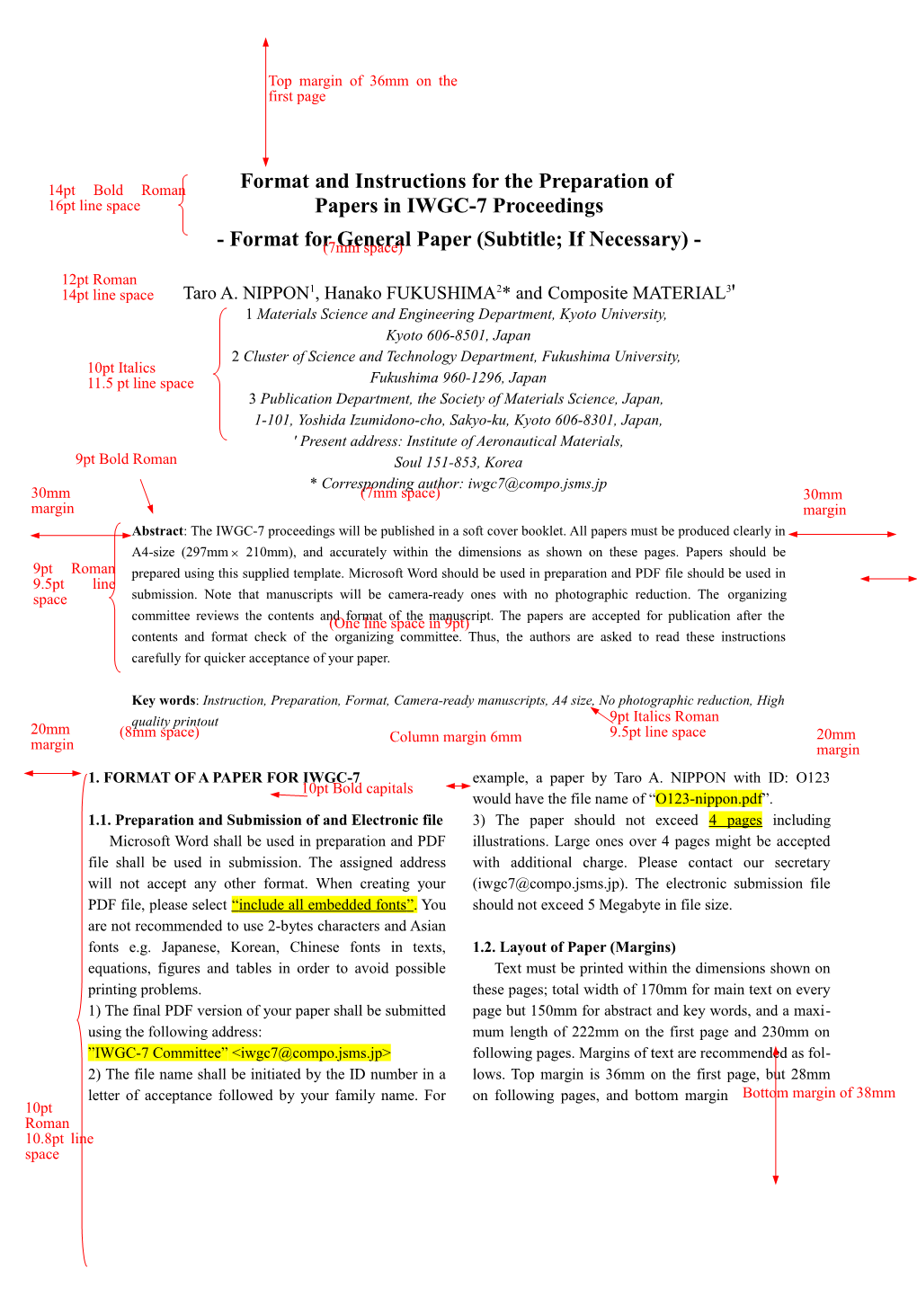 Papers in IWGC-7 Proceedings