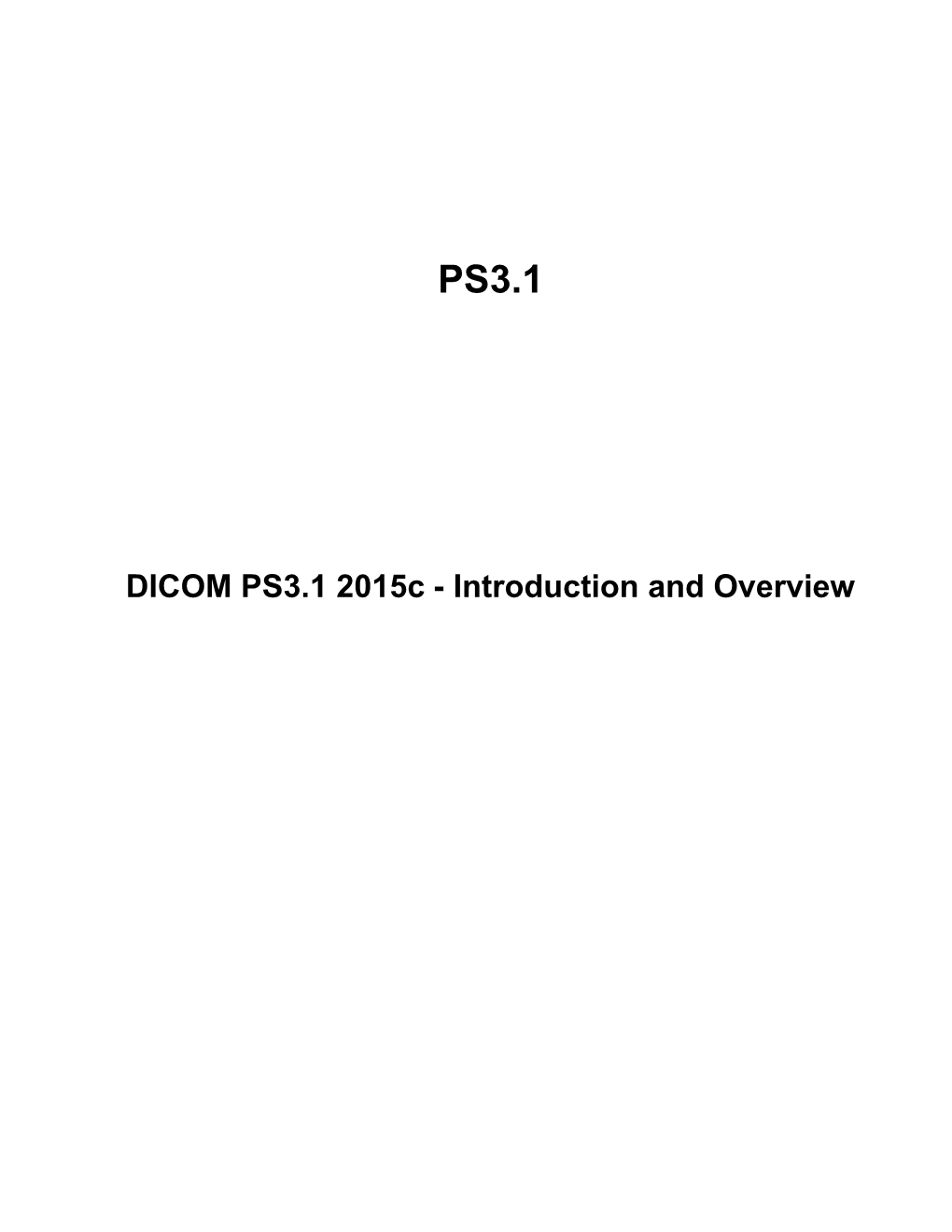 DICOM PS3.1 2015C - Introduction and Overview