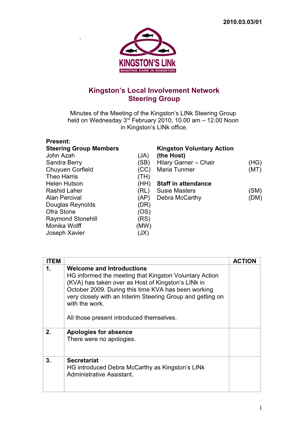 Kingston S Local Involvement Network