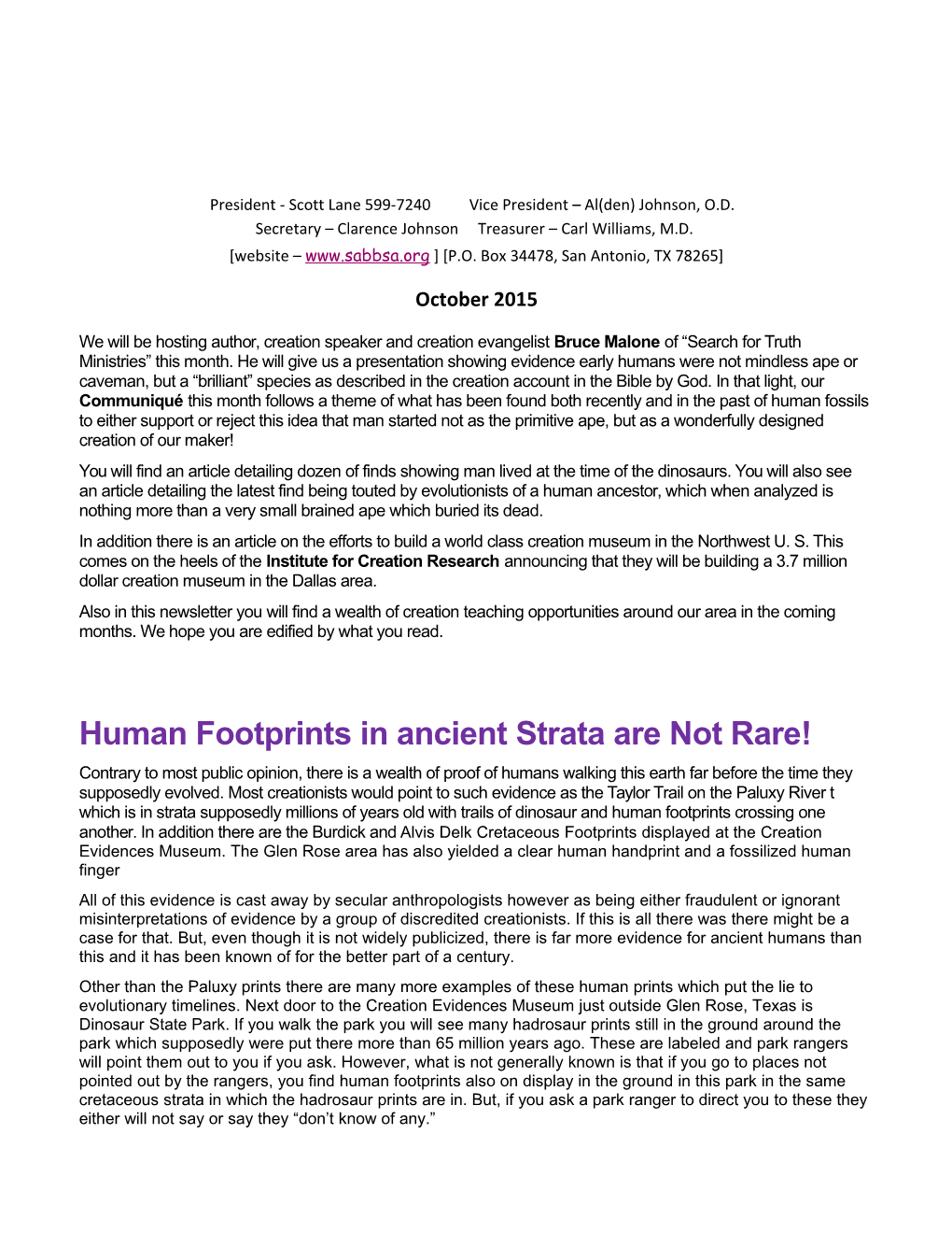 Human Footprints in Ancient Strata Are Not Rare!
