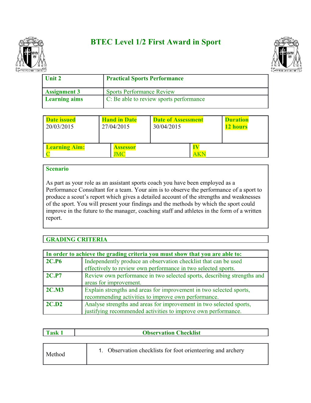 BTEC Level 3 National Diploma in Sport