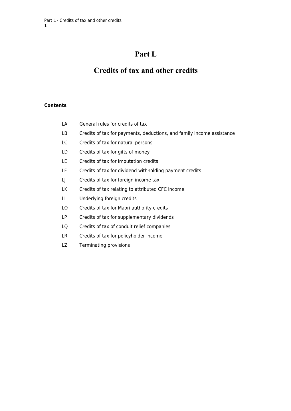 Rewriting the Income Tax Act - Exposure Draft - Part L Legislation