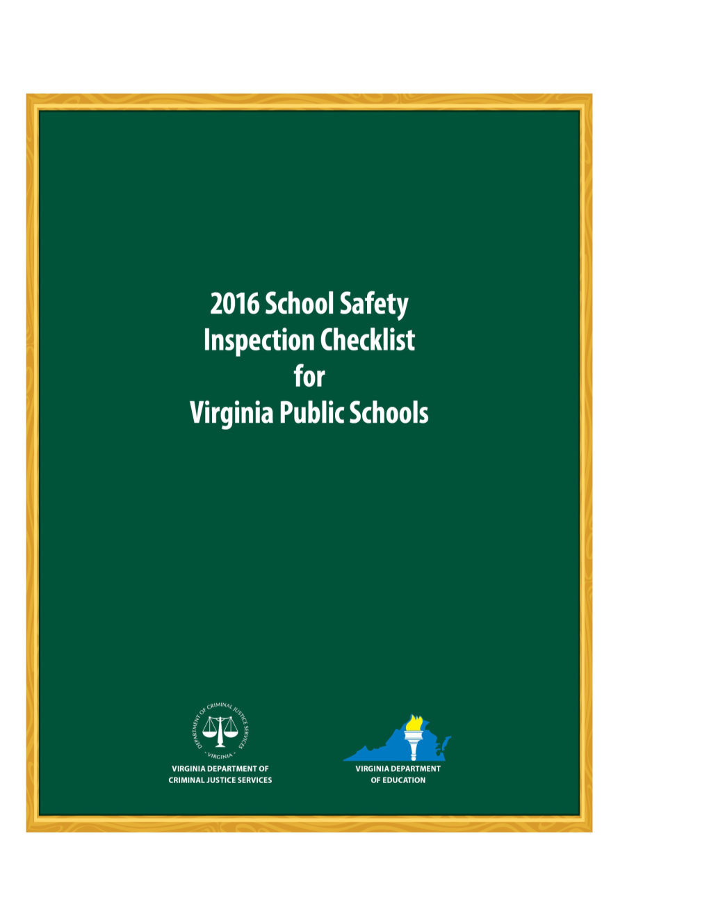 2016 School Safety Inspection Checklist for Virginia Public Schools