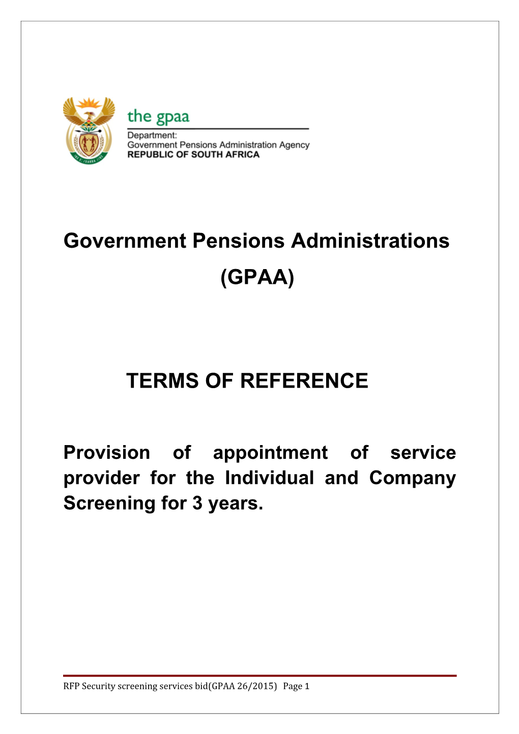 Government Pensions Administrations