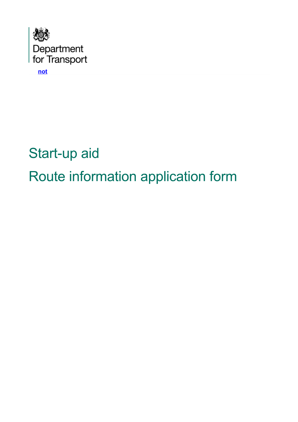 Start-Up Aid Application Form