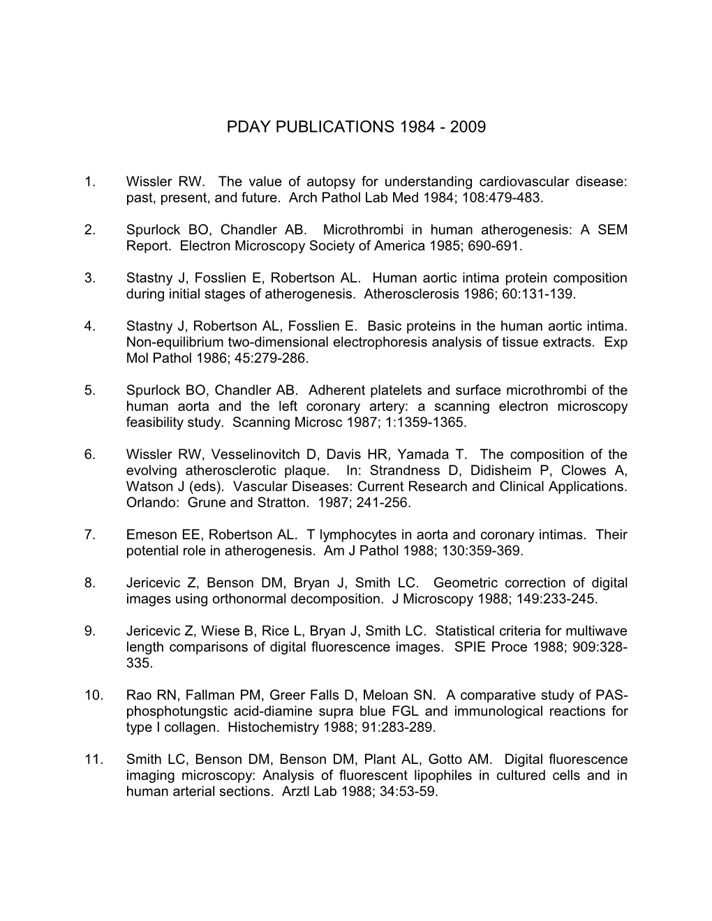 Pday Publications 1984- 2009