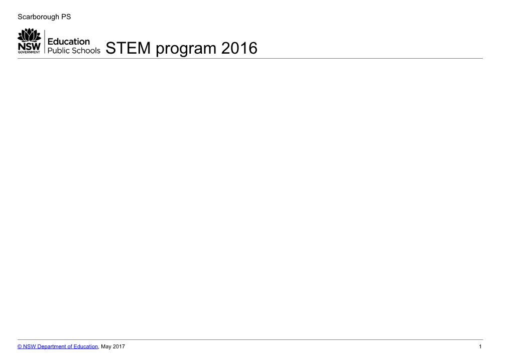 Scarborough Public School STEM Program 2016