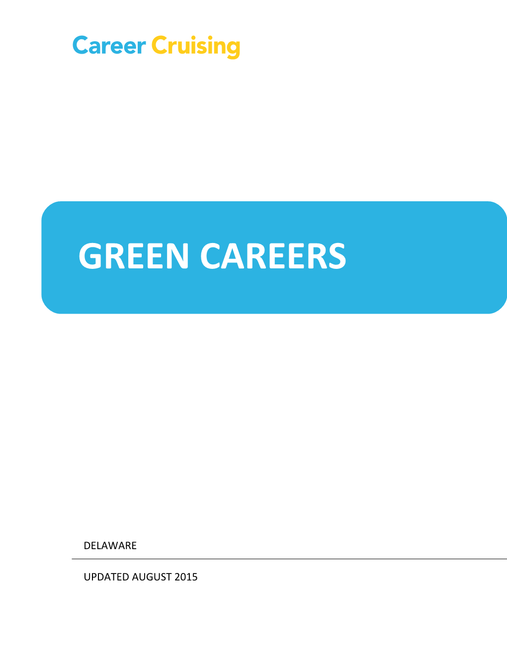 Green Careers Activity 1: Green Goals