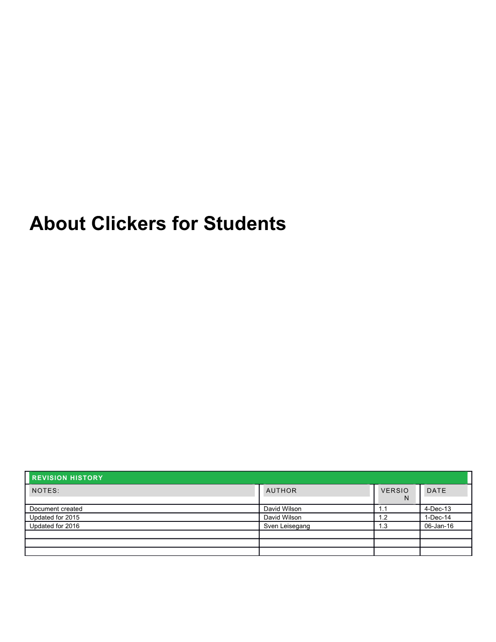About Clickers for Students