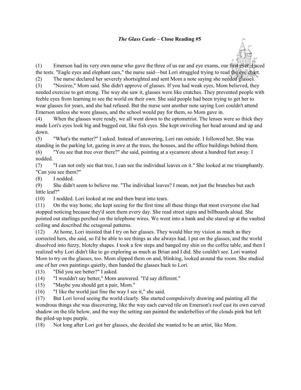 The Glass Castle Close Reading #5