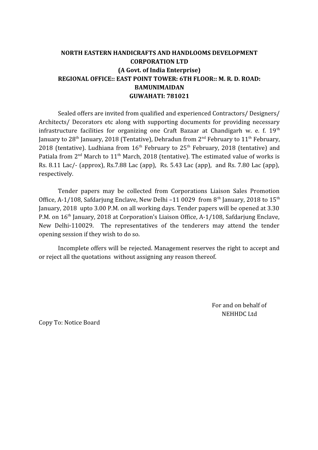 North Eastern Handicrafts and Handlooms Development Corporation Ltd