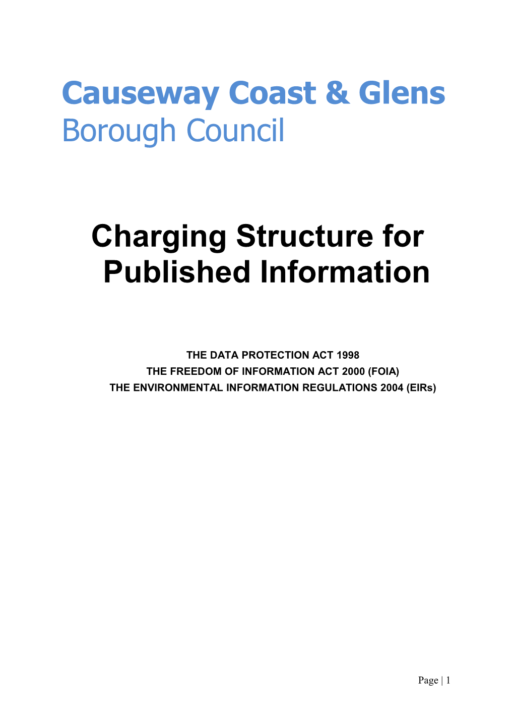 Charging Structure for Published Information