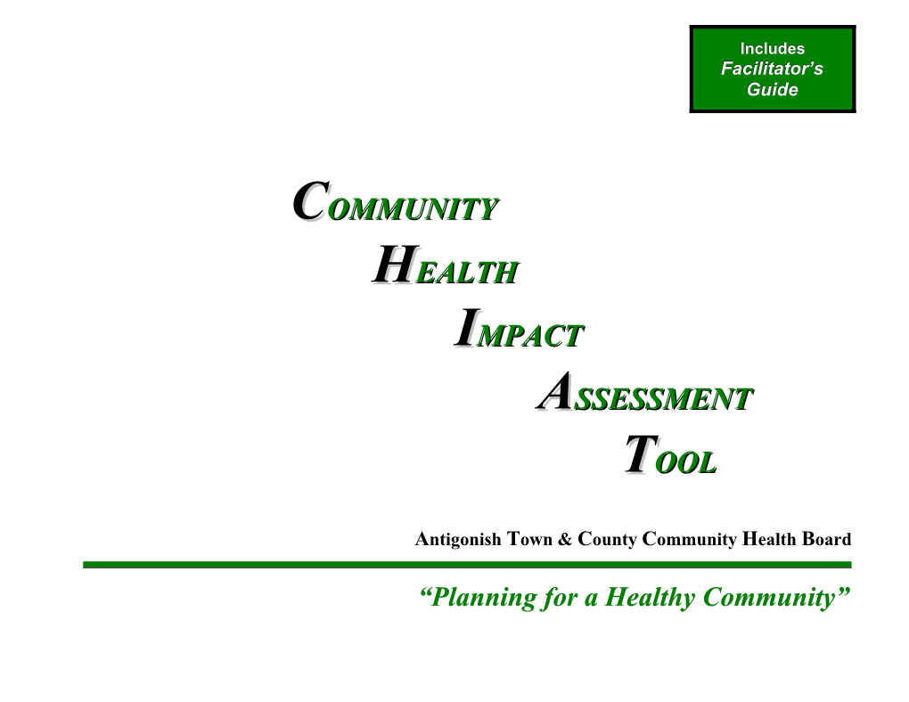 Planning for a Healthy Community