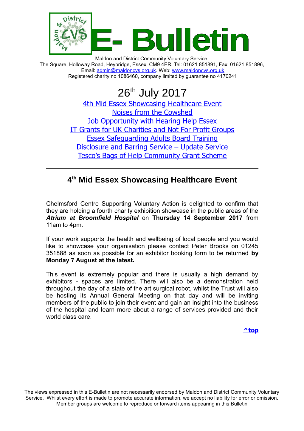 4Th Mid Essex Showcasing Healthcare Event