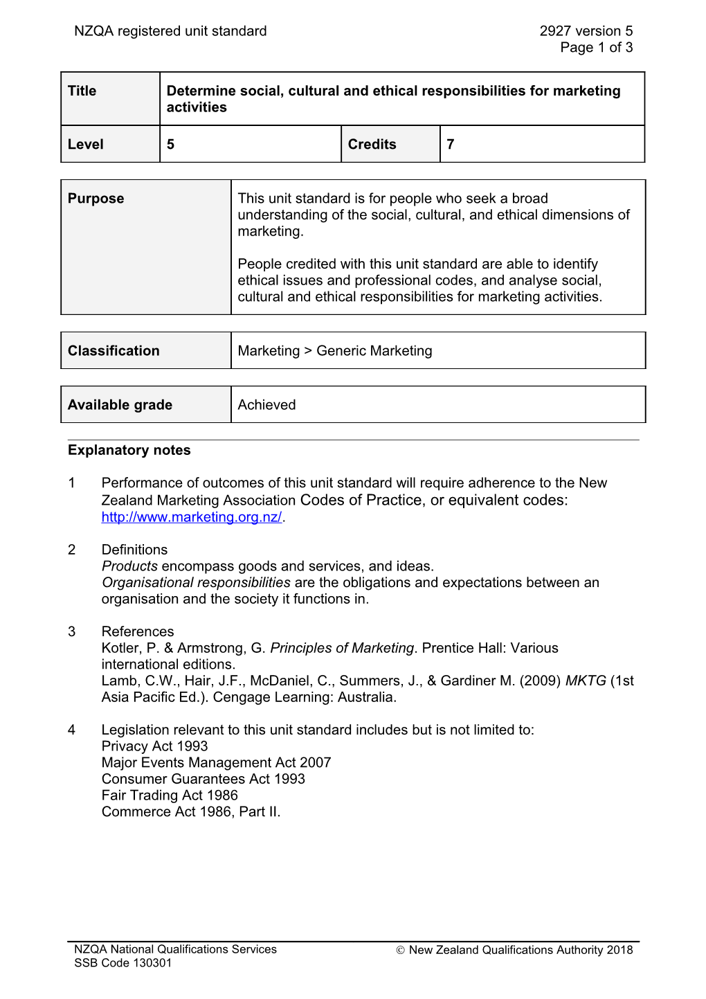 2927 Determine Social, Cultural and Ethical Responsibilities for Marketing Activities