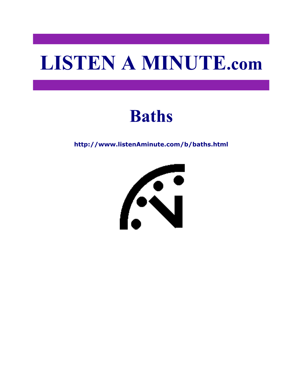 Listen a Minute.Com - ESL Listening - Baths