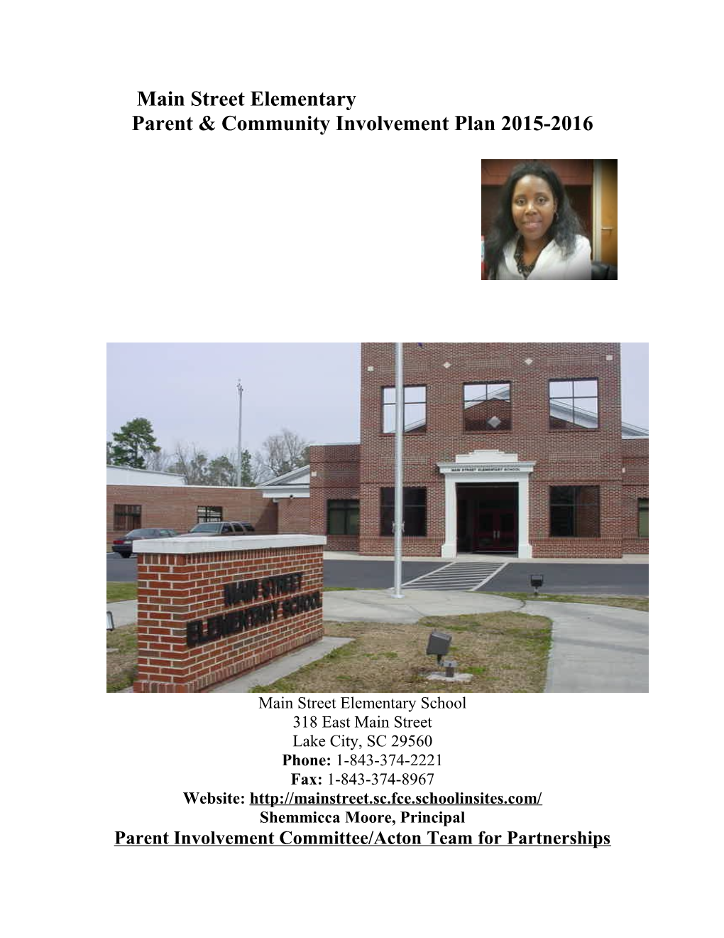 Parent & Community Involvement Plan 2015-2016