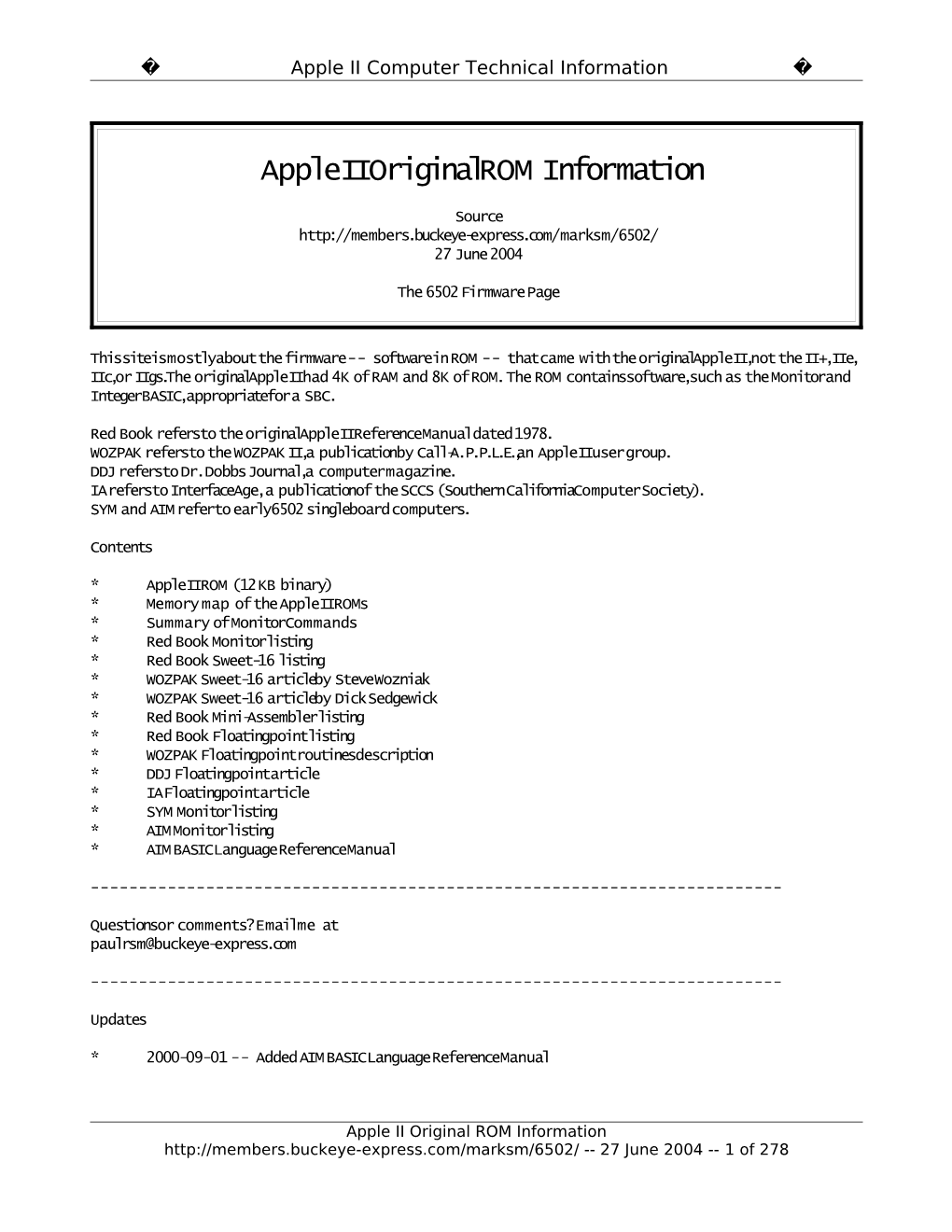 The 6502 Firmware Page