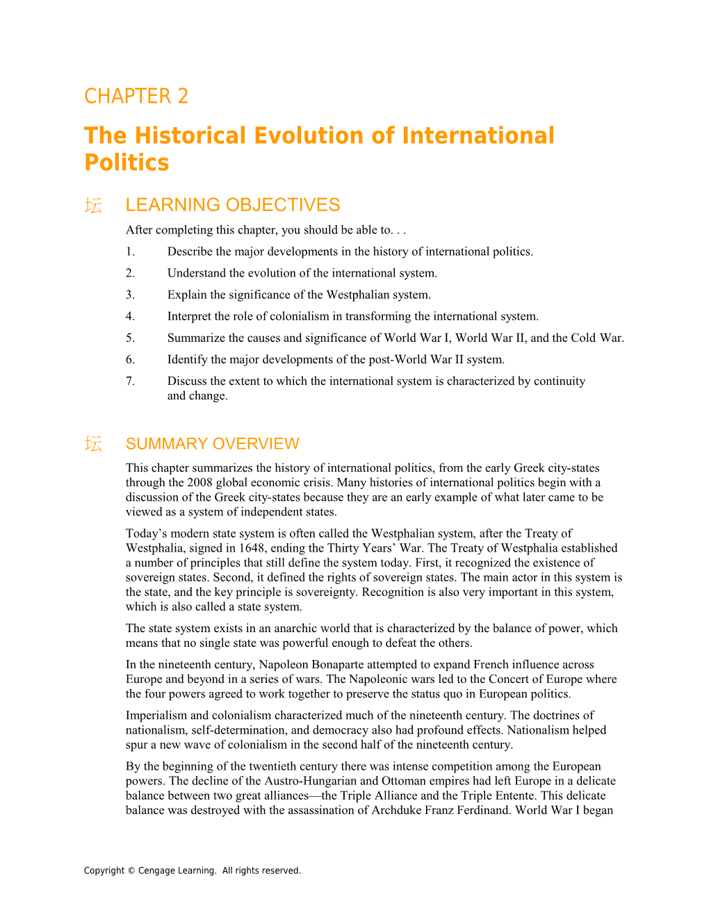 The Historicalevolution of International Politics