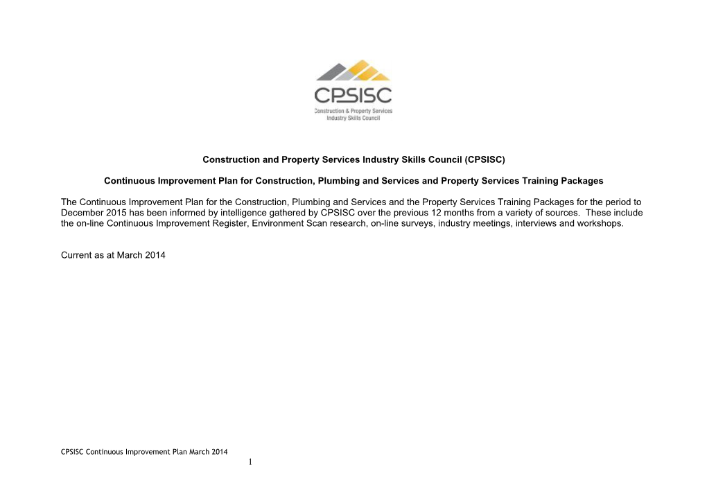 Construction and Property Services Industry Skills Council (CPSISC)